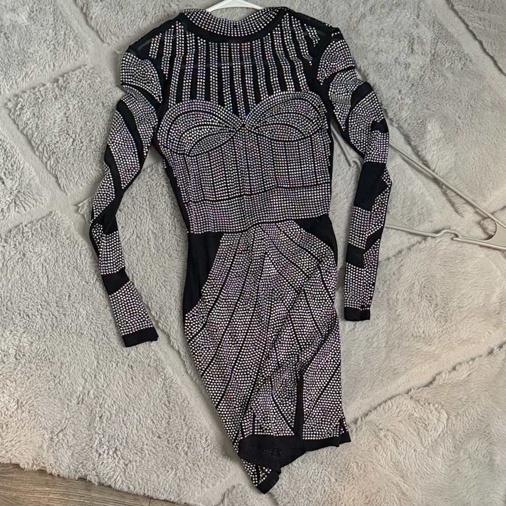 Elegant Black and Silver Women's Dress